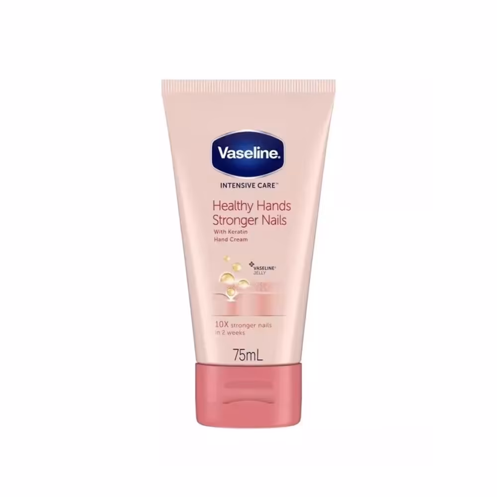 کرم تقویت کننده دست و ناخن کراتین وازلین Vaseline healthy hands stronger nails with keratin hand cream