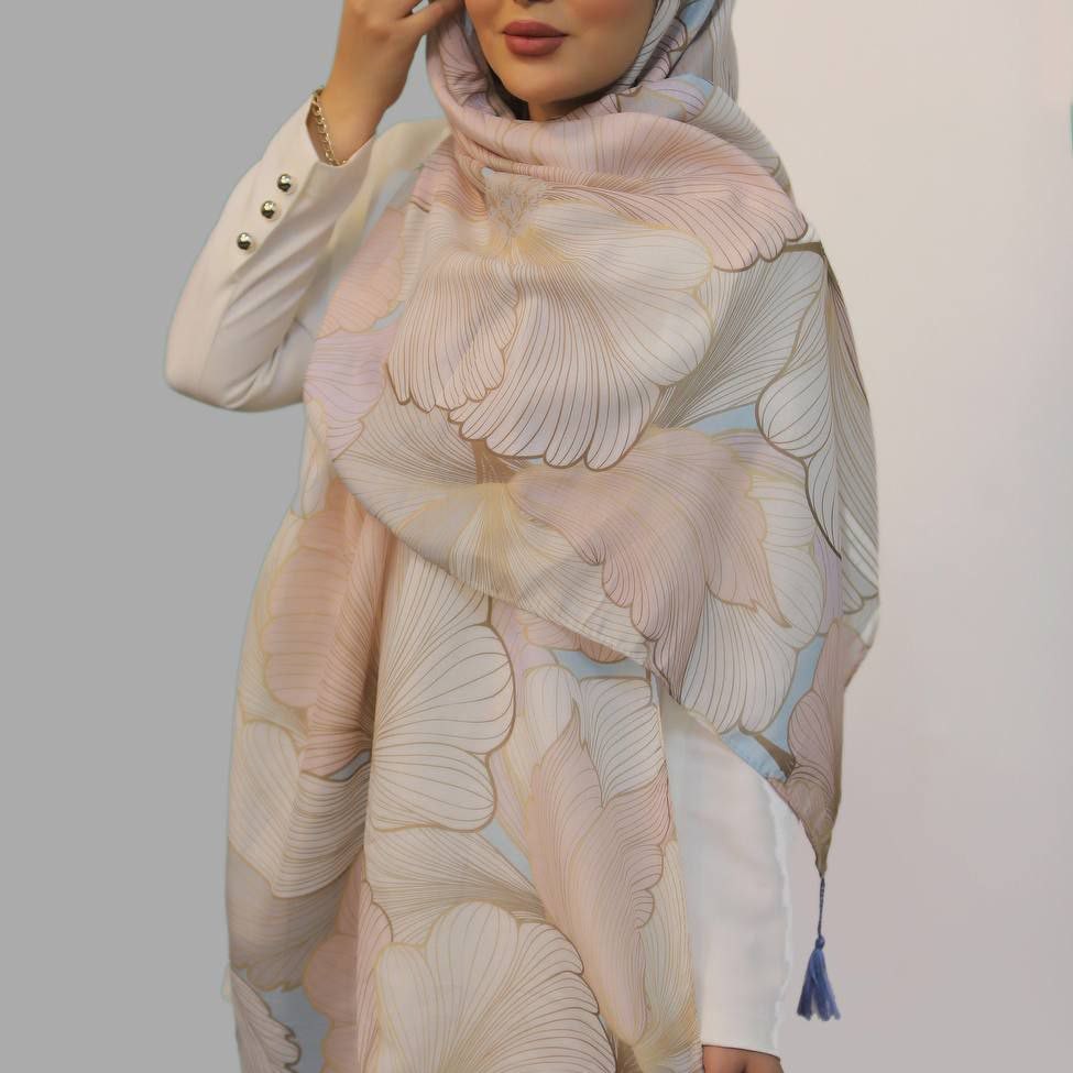 شال گلدار زنانه نخ اسلپ طرح شیک ارسال رایگان