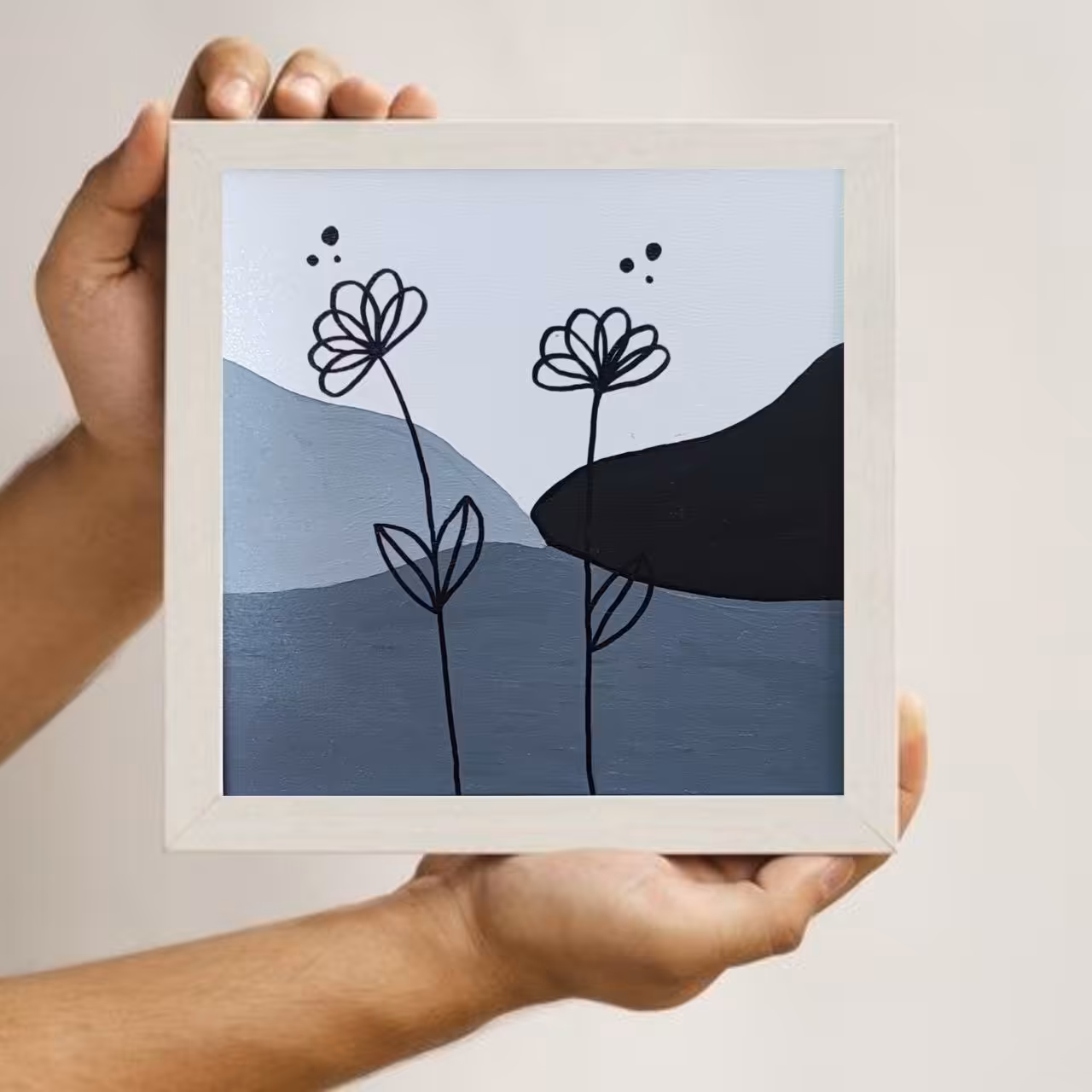 تابلو مینیمال روی شاسی ست دو تایی