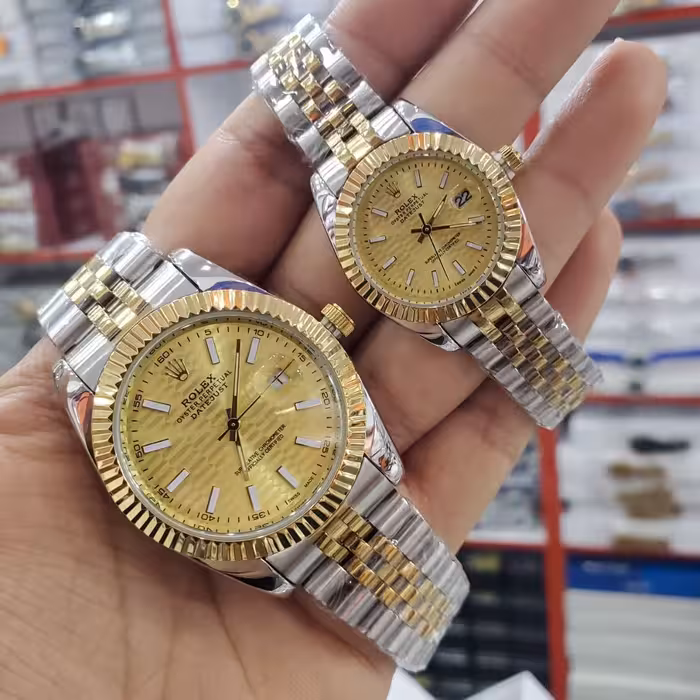 ساعت ست زنانه و مردانه رولکس موتور ژاپن رنگ ثابت و ضد آب7