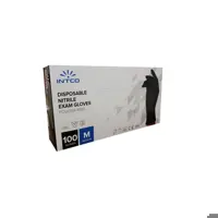 دستکش نیتریل مشکی اینتکو  سایز مدیوم بسته 100 عددی