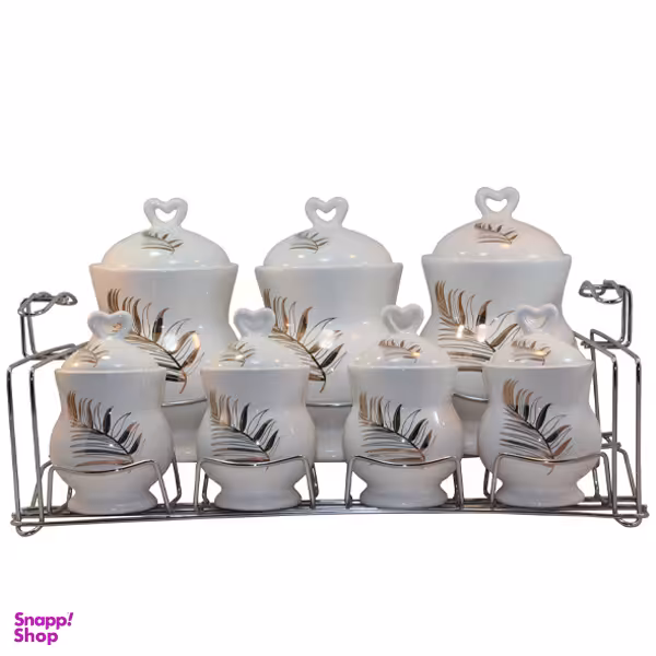 جای ادویه و پا سماوری مام لوکس مدل هاوایی کد 916 مجموعه 7 پارچه