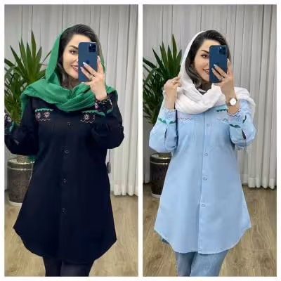 شومیز گلدوزی بهار لنین فری سایز