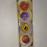 شکلات دست‌ساز طرح دلخواه فیلینگ کارامل(4عددی)