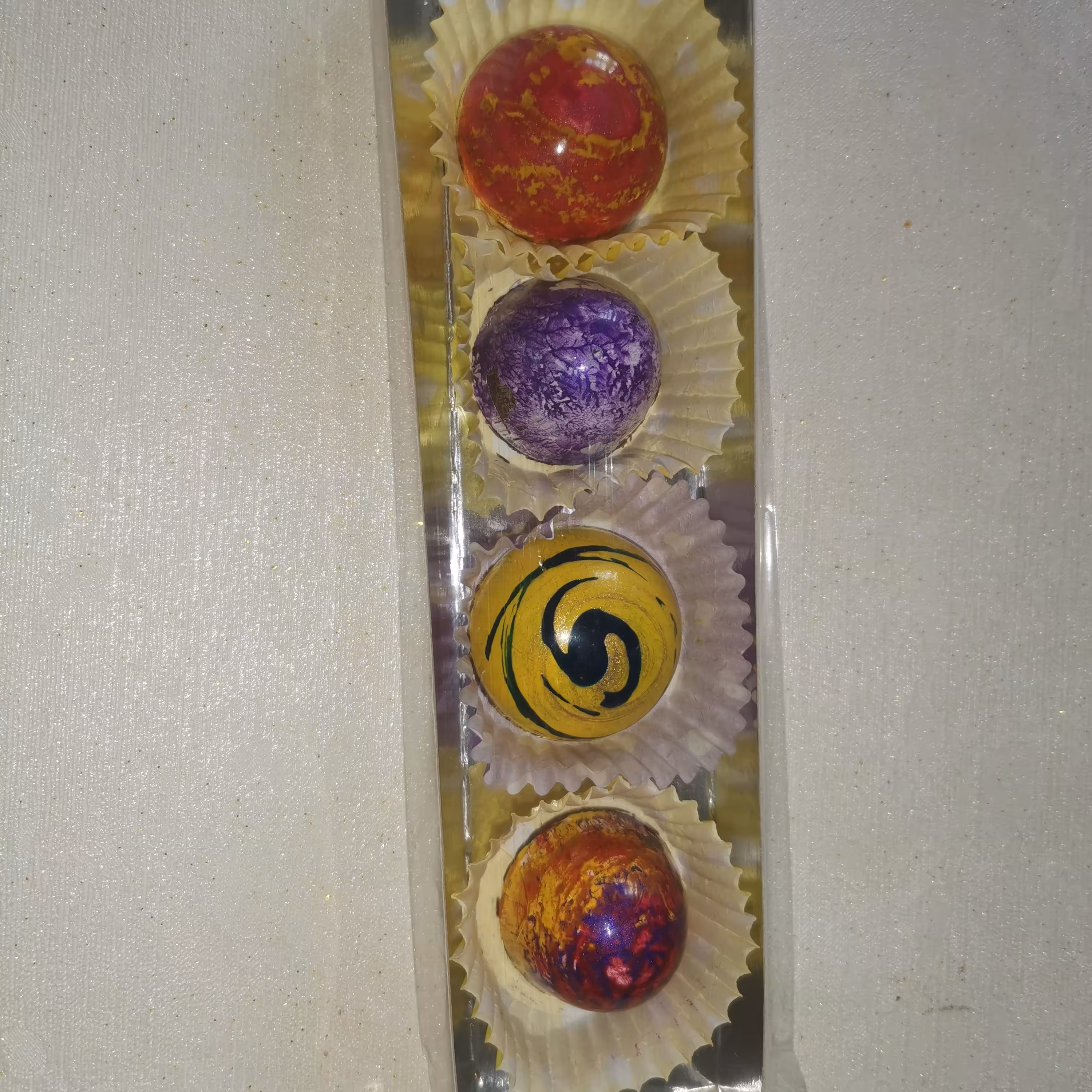 شکلات دست‌ساز طرح دلخواه فیلینگ کارامل(4عددی)