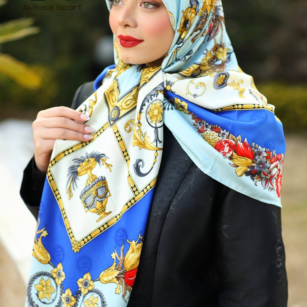 روسری ابریشم ژاکارد کد9380 (4)