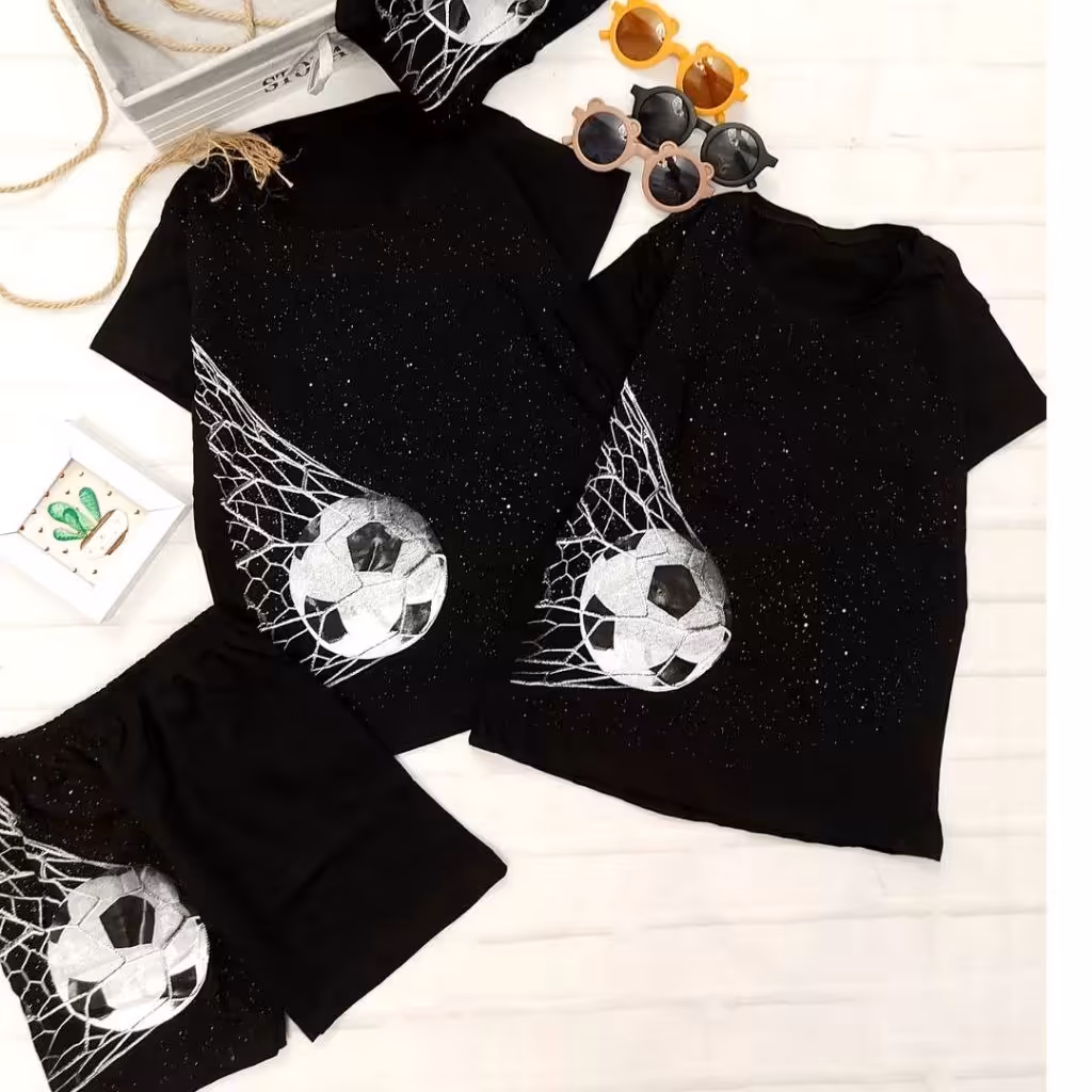 تیشرت شلوارک مشکی توپ