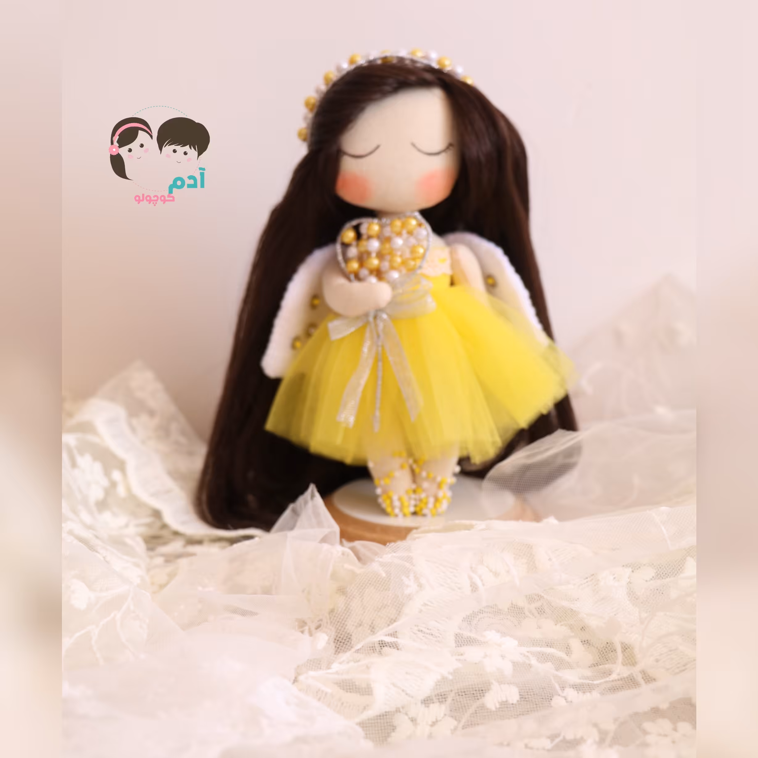 عروسک فرشته دختر 20 سانتی متری با پایه