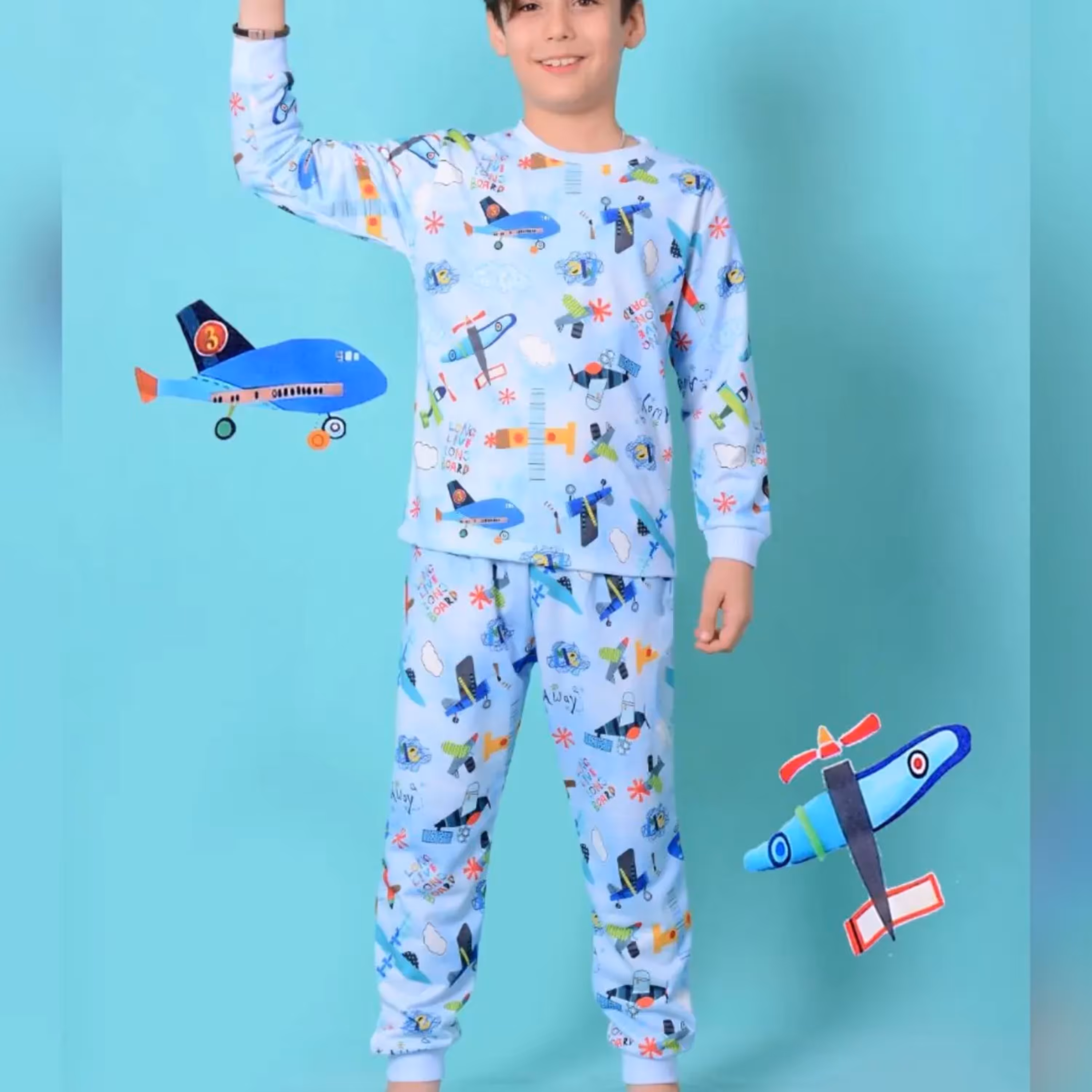 بلوز شلوار راحتی نخ و پنبه پسرانه 7تا10سال