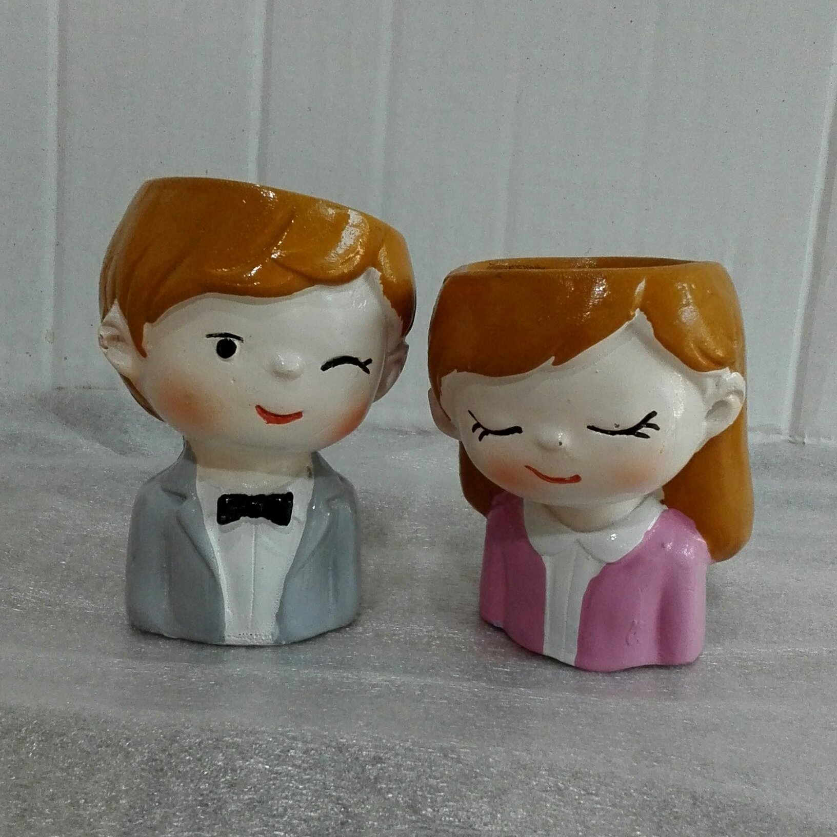 گلدان فانتزی عروس و داماد مو طلایی