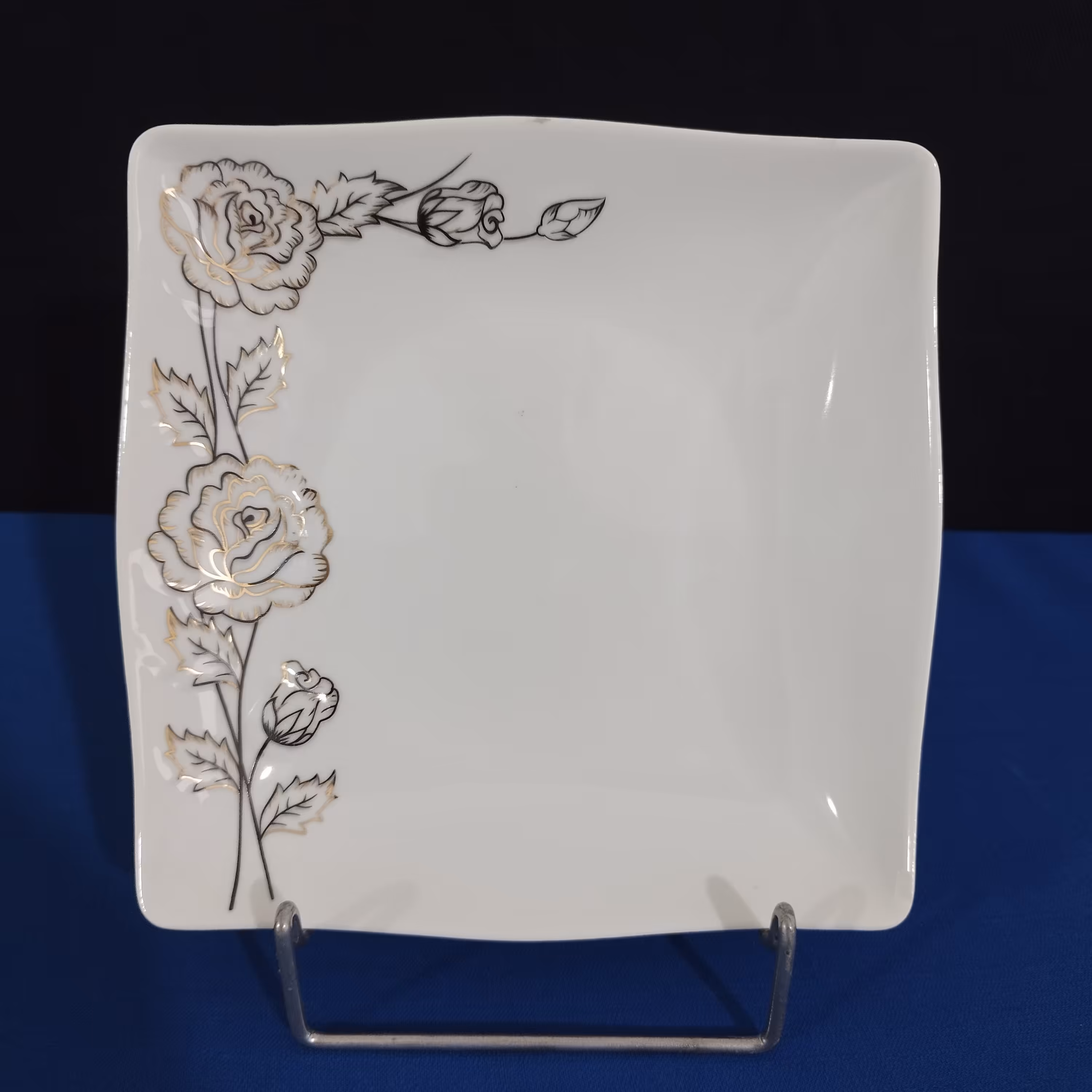 بشقاب خورشت خوری چینی پردیس طرح پرستیژ مشکی بسته 6 عددی