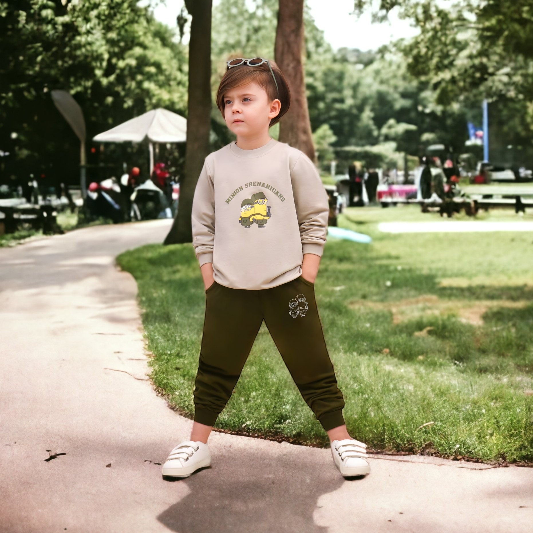 ست بلوز شلوار اسپرت مینیون 1 تا 7 سال جنس پنبه