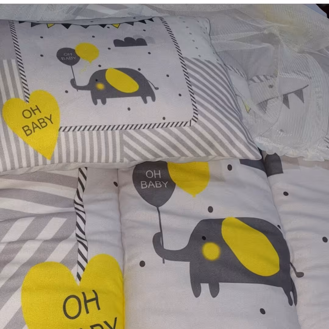 پشه بند تشک دار مخمل نوزاد بالش دار