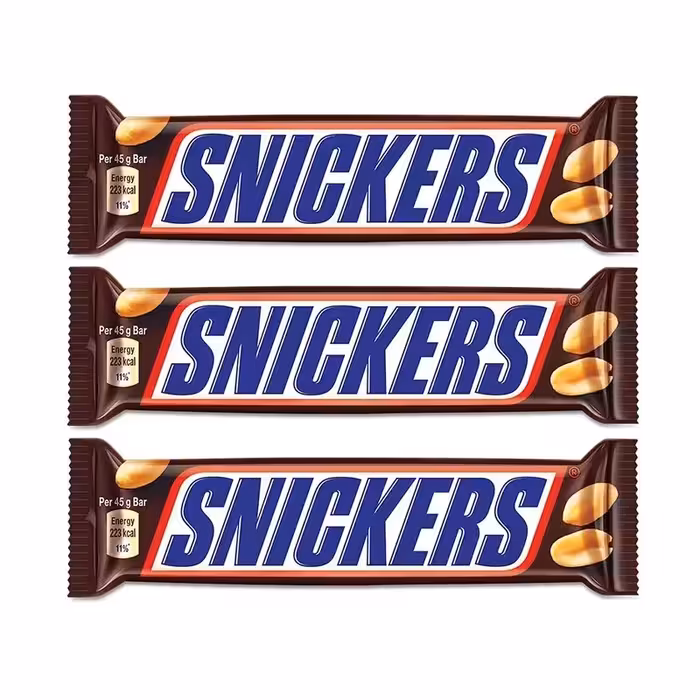 شکلات اسنیکرز با طعم و تیکه های بادام زمینی بسته 24 عددی