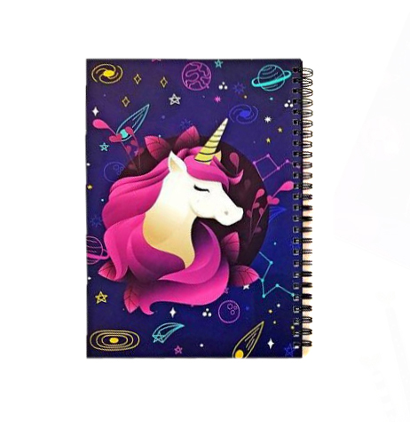 دفتر مشق 80 برگ مدل یونیکورن طرح Unicorn In Space