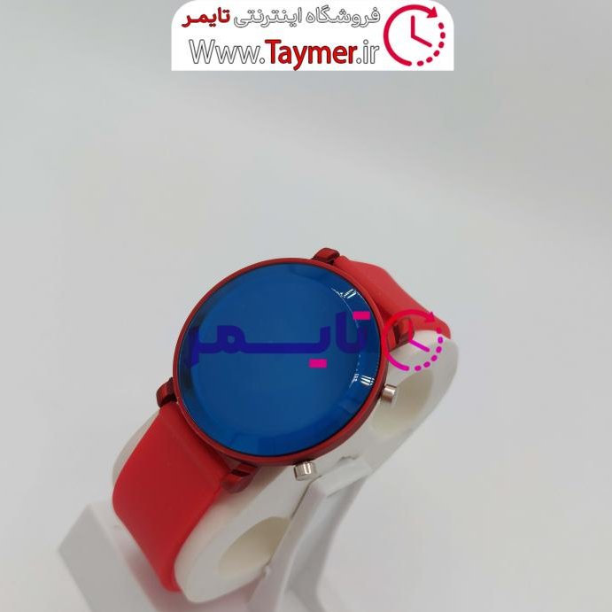 ساعت مچی اسپرت دخترانه پسرانه دیجیتالی  رنگ قرمز بند ژله ای LEDقرمز 