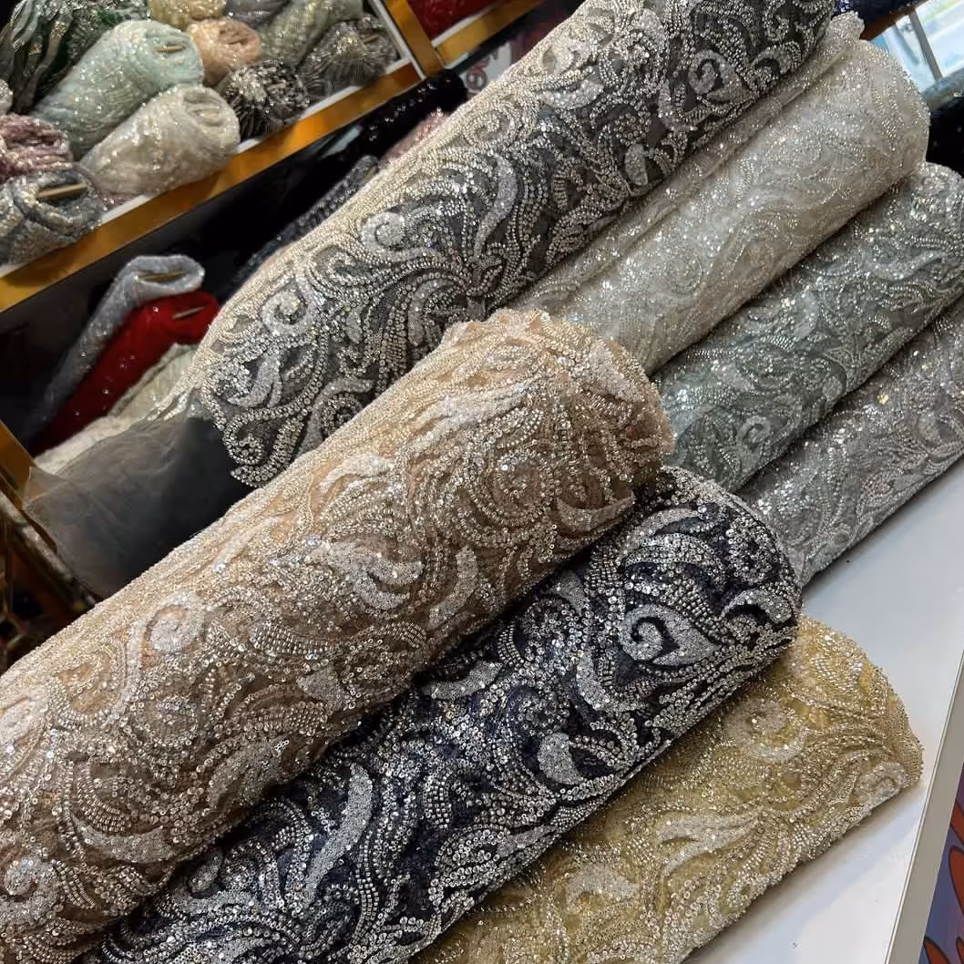 پارچه مجلسی شاخه ای پرکار عرض 140