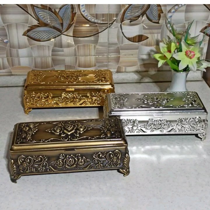جاکاردی جاقاشقی درب دار پیوتر در سه رنگ طلایی آنتیک و سیلور