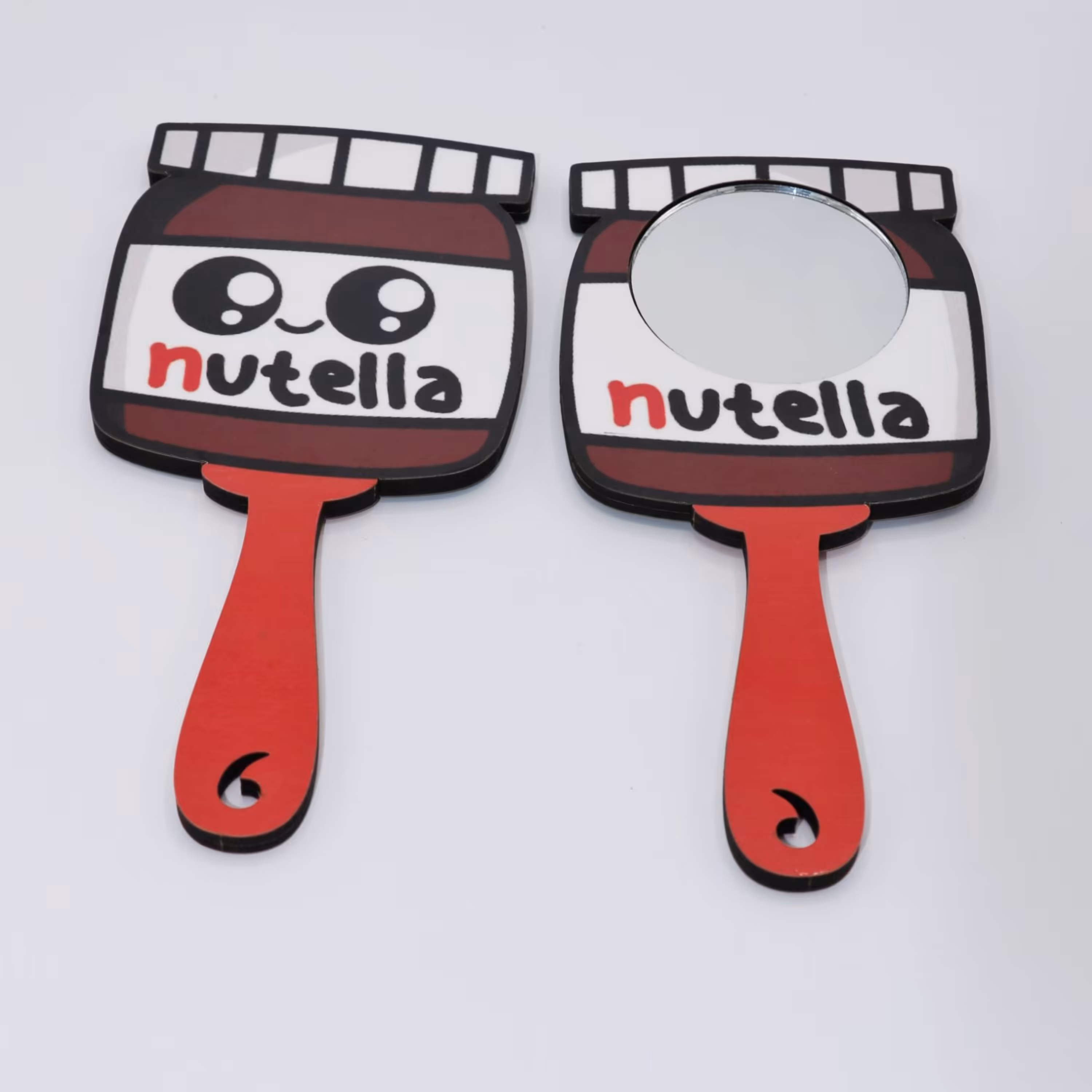 آینه دستی چوبی فانتزی طرح کیت کیت 