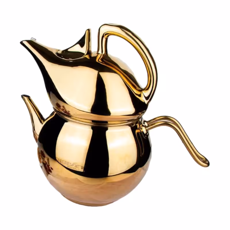 ست کتری و قوری کروپ ست مدل دنیز طلایی کد 305