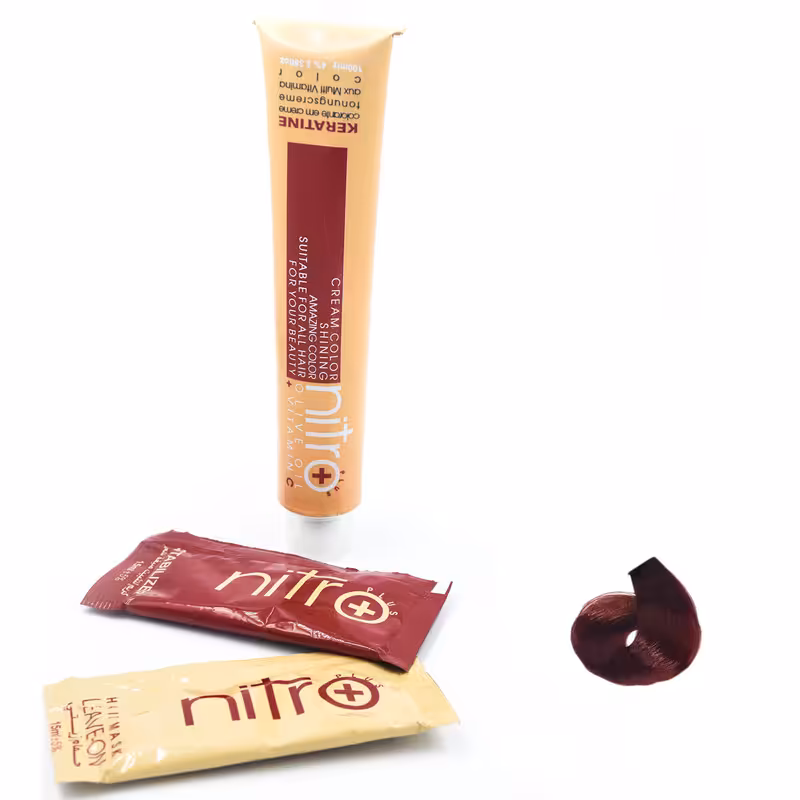 رنگ مو نیترو سری Keratine شماره 6.64 رنگ بلوند مسی قرمز تیره