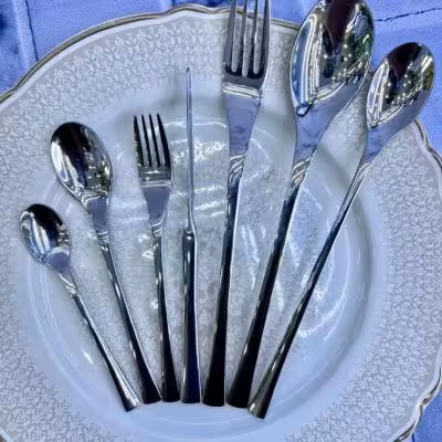 9 طرح متنوع سرویس قاشق و چنگال 3 بعدی 30 نفره 155 پارچه یونیک