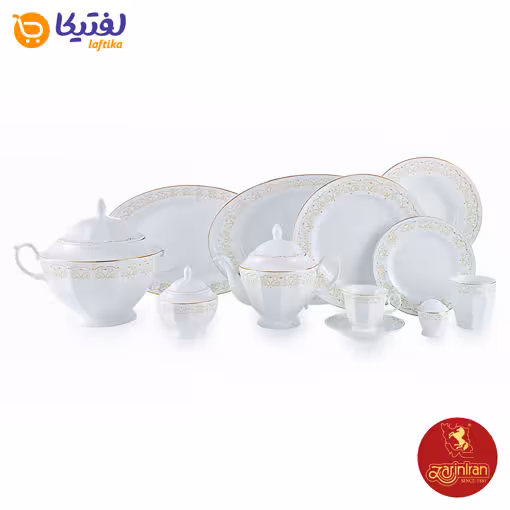 سرویس هیلدا 12 نفره چینی زرین نئوکلاسیک 103 پارچه
