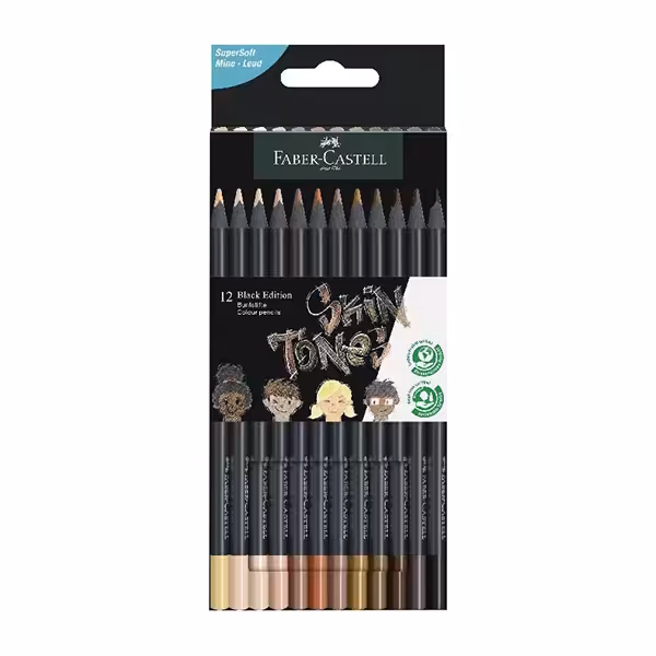 مدادرنگی 12 رنگ بلک ادیشن فابرکاستل