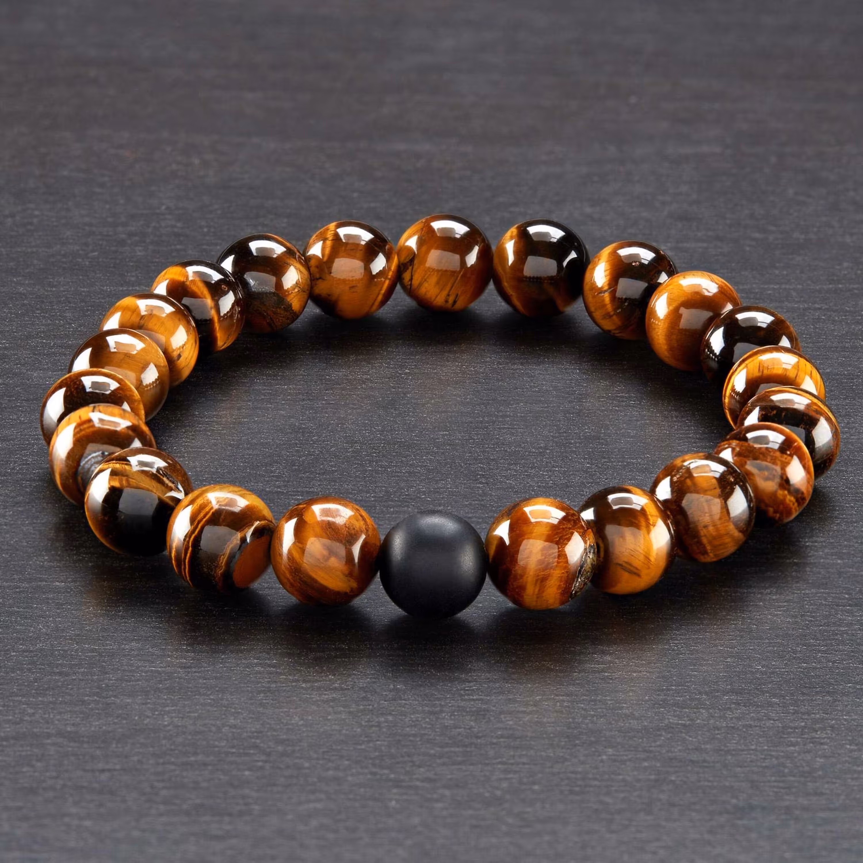 دستبند سنگ ظبیعی چشم ببر و اونیکس