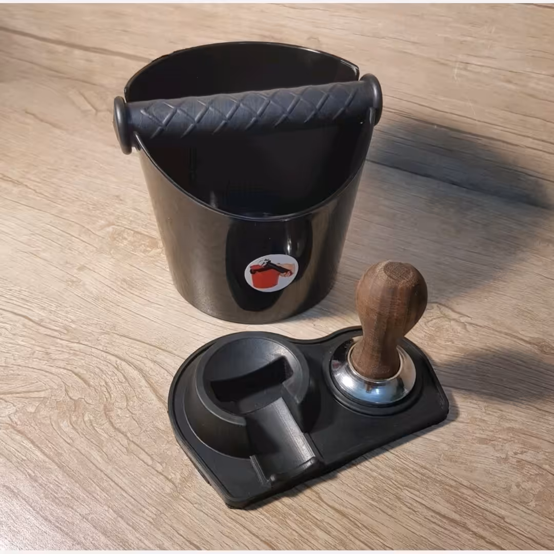 پک3 عدد محصول کاربردی باریستا خانگی،تمپر قهوه دسته چوبی،ناک باکس قهوه مشکی،مت تمپر یا تمپر مت، رنگ بندی متنوع