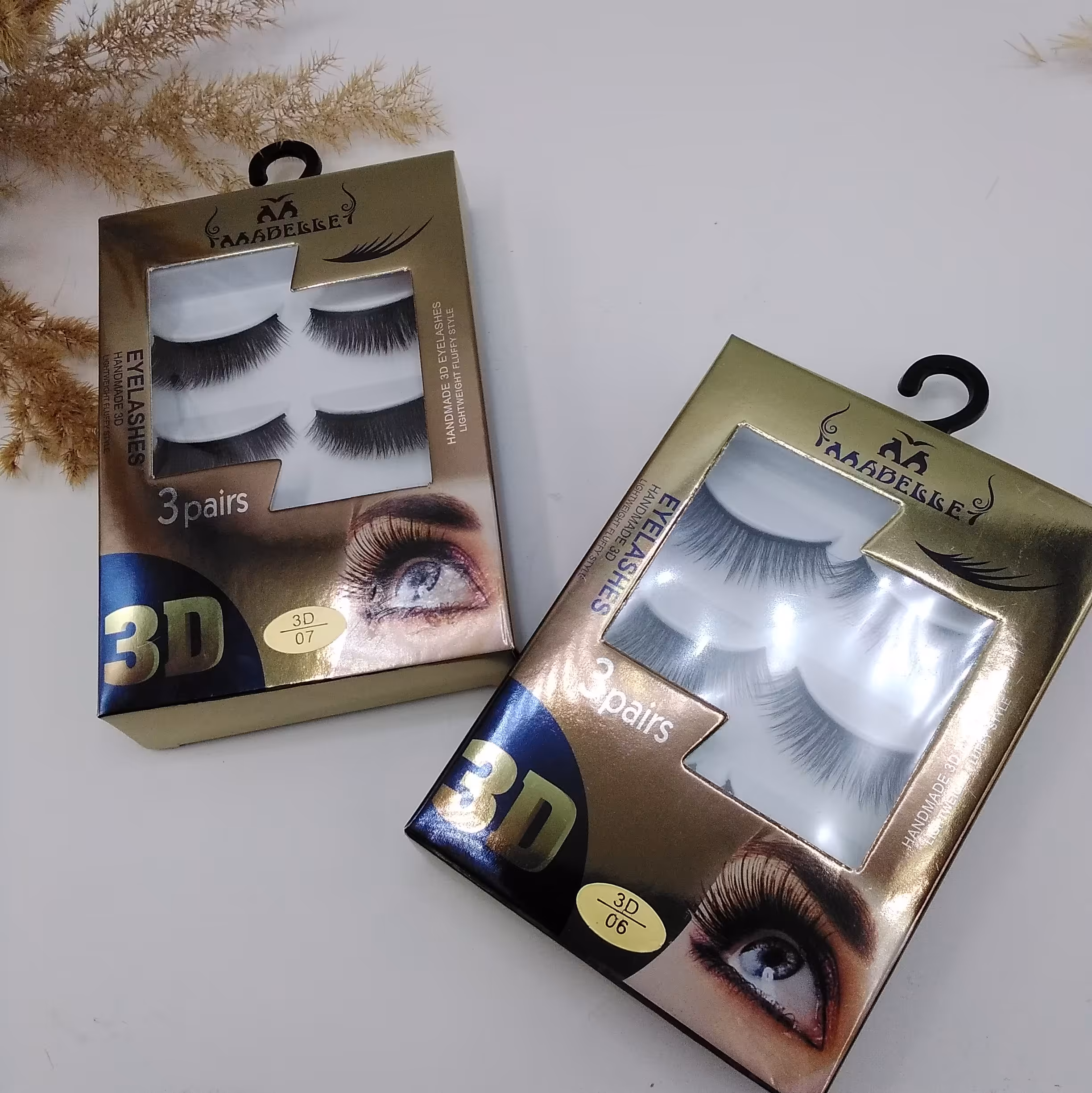 مابل مژه سه بعدی سه جفتی-با کیفیت و استفاده آسان-دارای سایز های متفاوت