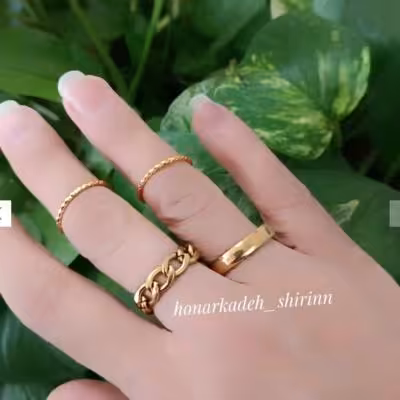 پک چهارتایی انگشتر استیل و رنگ ثابت