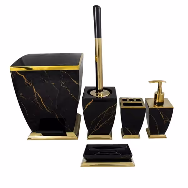 ست بهداشتی 5 پارچه آوا ماربل هارمونی (طلایی)