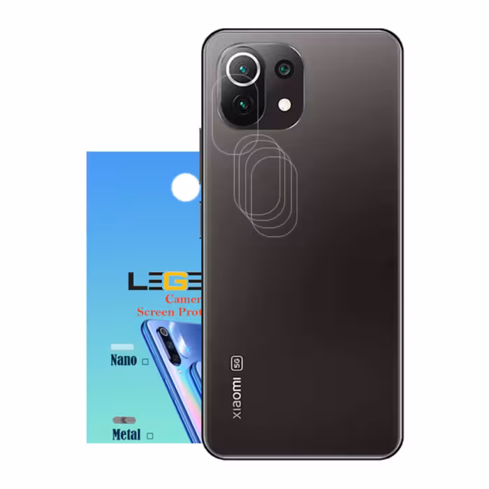 محافظ لنز دوربین لجند مدل نانو گلس مناسب موبایل شیائومی Mi 11 Lite  بسته 5 عددی