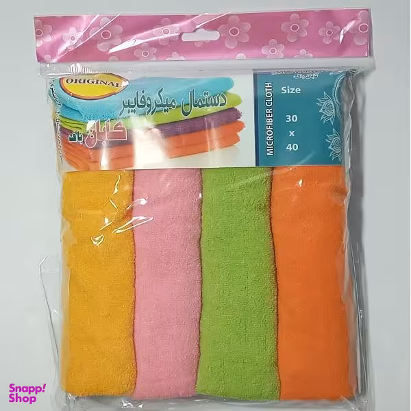 دستمال نظافت میکروفایبر مدل 001 مجموعه 4 عددی