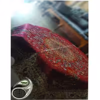 رومیزی ترمه یک در یک مربعی طرح افشار  رنگ قرمز