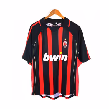 پیراهن آستین کوتاه نوستالژی آث میلان فصل 2006 رنگ قرمز مشکی - کیت اول