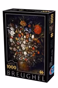 پازل 1000 تکه پیتر بروگل گل هایی در گلدان چوبی BR 05 Pieter Brueghel the Elder, Flower in a Wooden Vasel