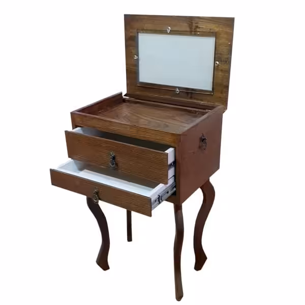 کنسول قاشق و چنگال قهوه‌ای با درب شیشه خور