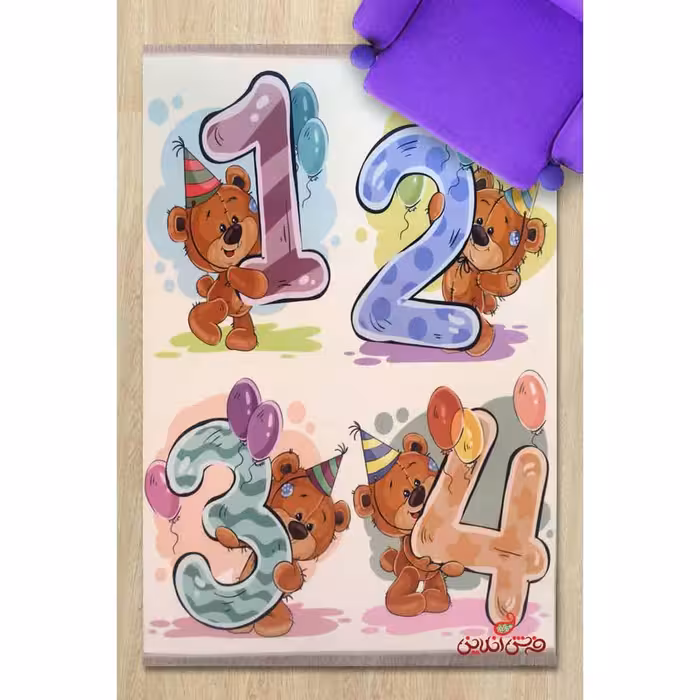 فرش ماشینی کودک کلاریس خرس و تولد کد 100239