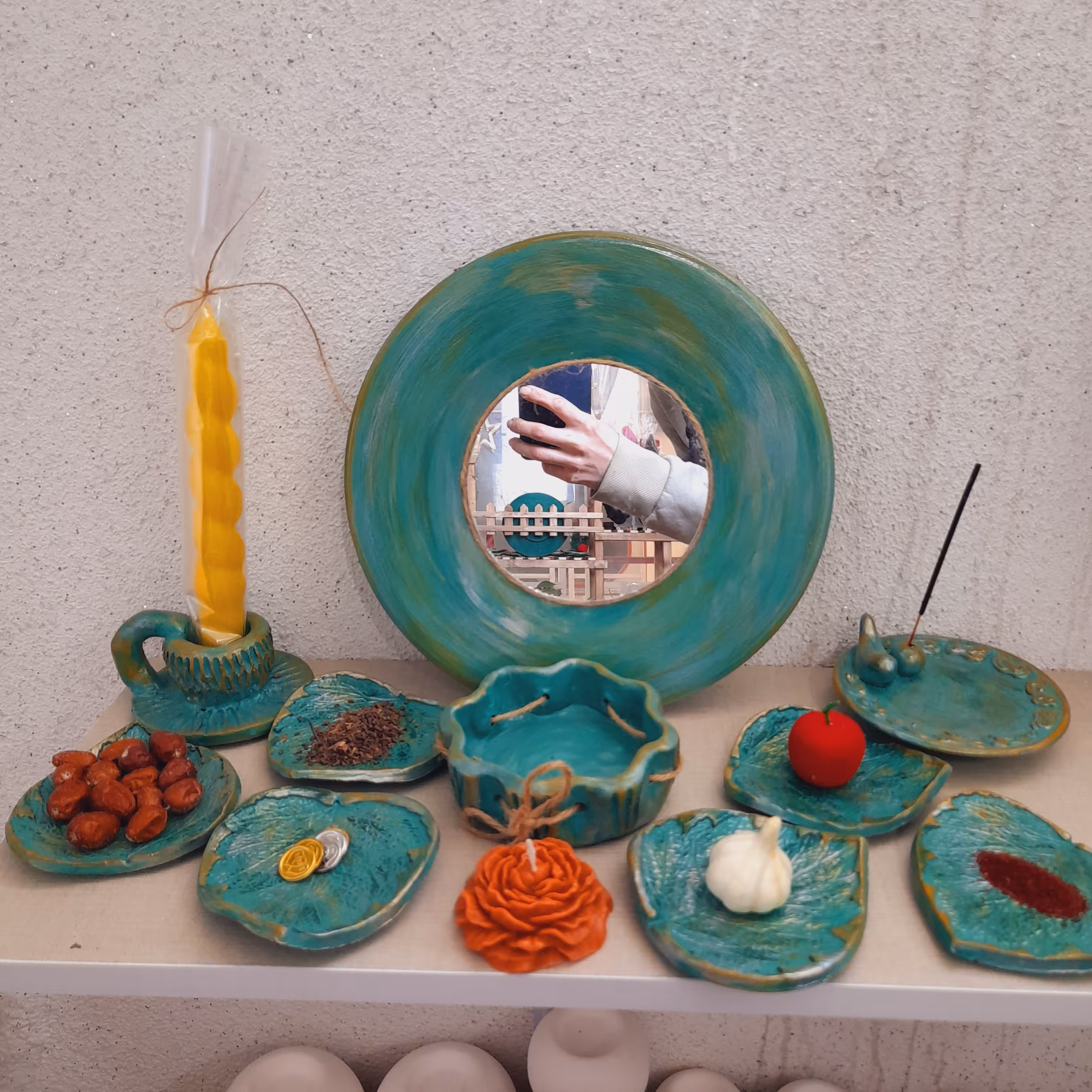 هفت سین 1401سفالی همراه شمع