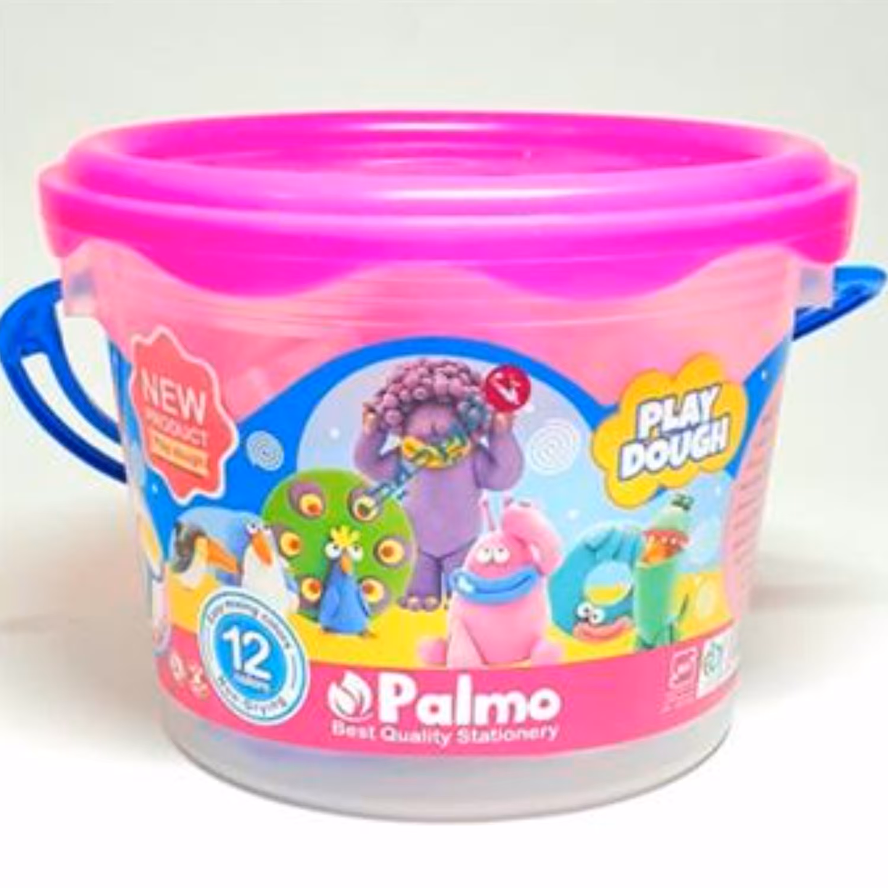 خمیر بازی سطلی 12 رنگ پالمو 