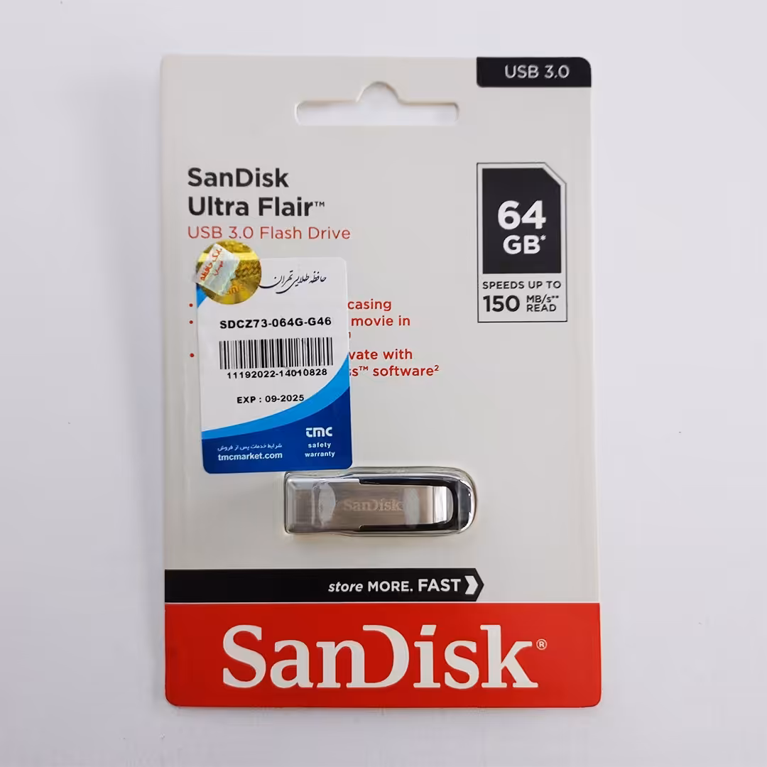 فلش مموری سن دیسک مدل Ultra Flair CZ73 ظرفیت 64 گیگابایت