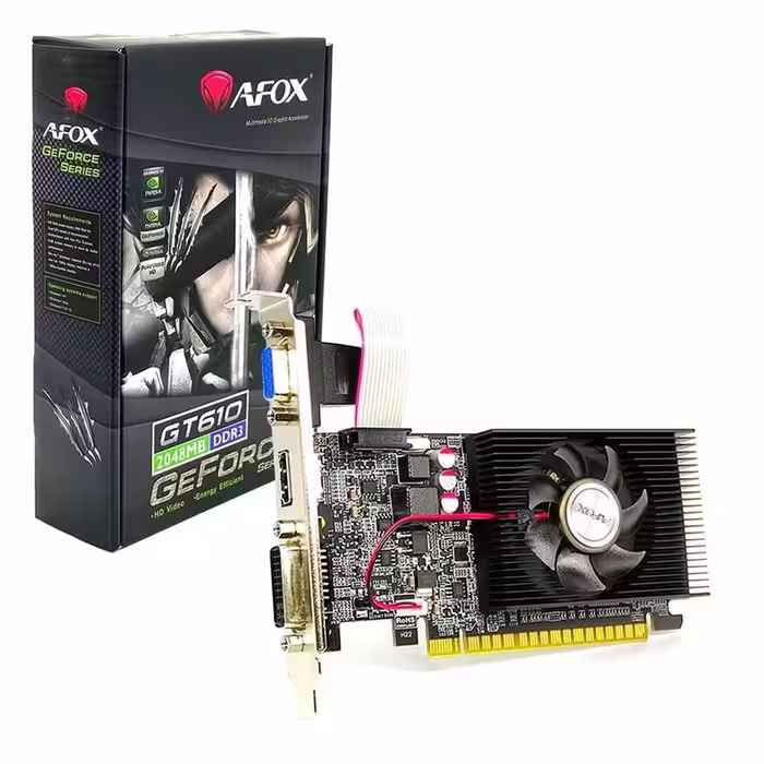 کارت گرافیک ای فاکس مدل GT610 DDR3 2GB حافظه 2 گیگابایت فن کوچک