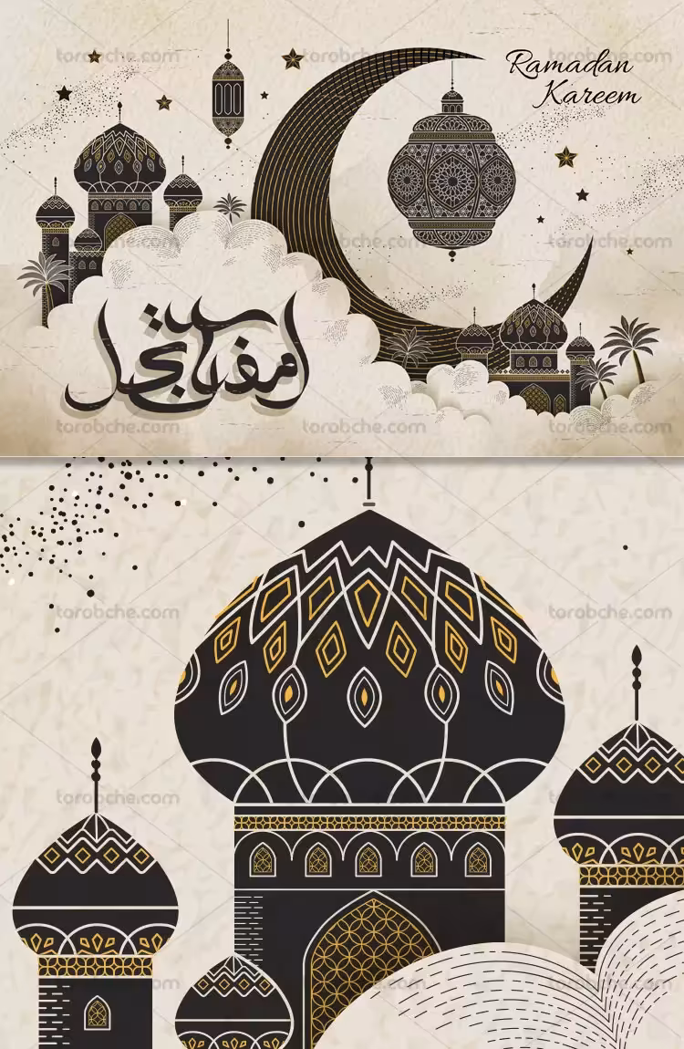 وکتور پس زمینه ماه رمضان کریم | گرافیک با طعم تربچه