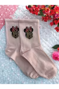 جوراب صورتی مردانه و زنانه تنیس کالج 6 قطعه کارتونی Forever