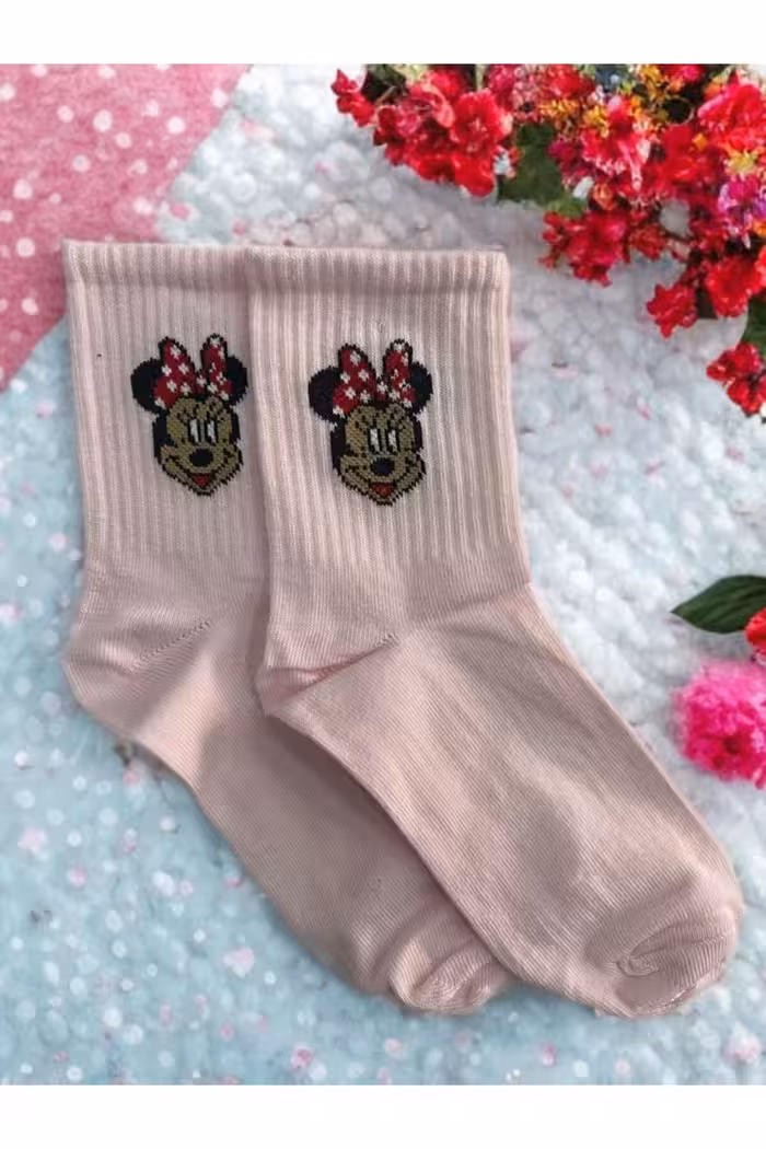 جوراب صورتی مردانه و زنانه تنیس کالج 6 قطعه کارتونی Forever