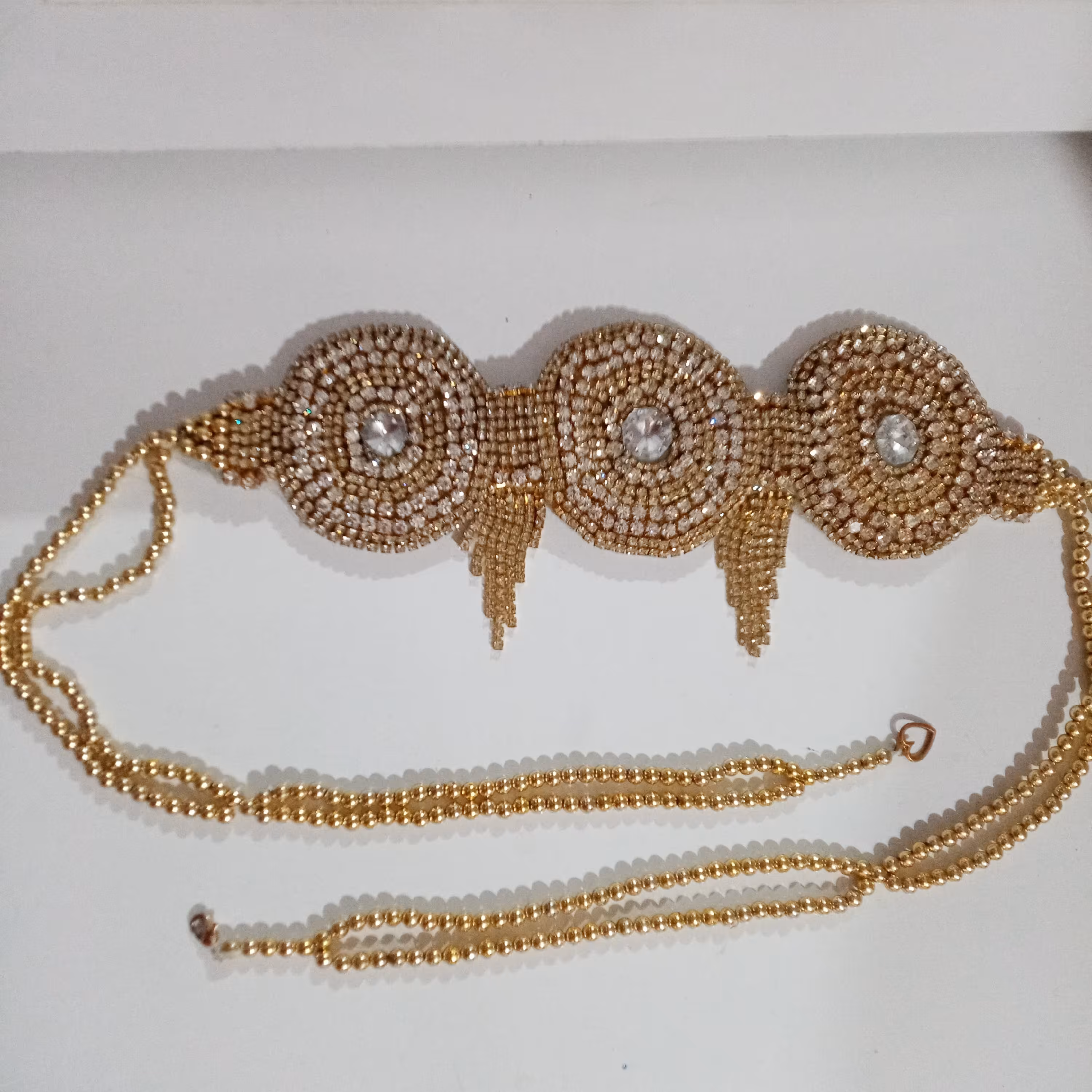 کمربند تمام نگین طلایی