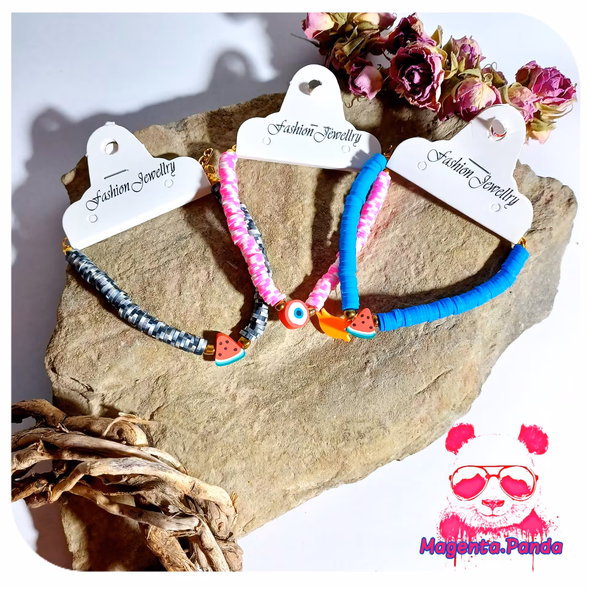 دستبند فیمو قابل سایزبندی رنگ آبی موجوده