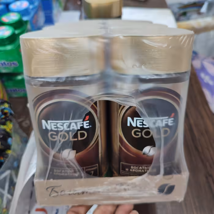 نسکافه گلد فوری  200 گرم عمده بسته 12 عددی ساخت روسیه ارسال رایگان